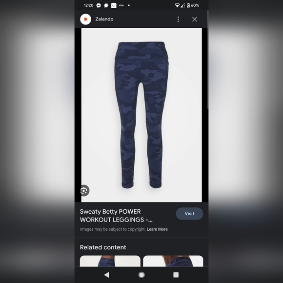 Bnwt Sweaty Betty Power legging in blue camo - Picture 1 of 5